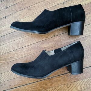 Italian made Black Suede Low Heel Women's Shoes